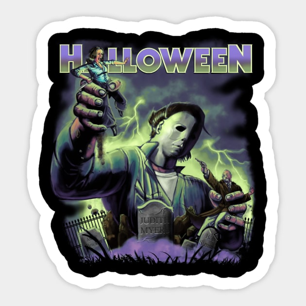 Halloween Graveyard revised Sticker by MAW Design